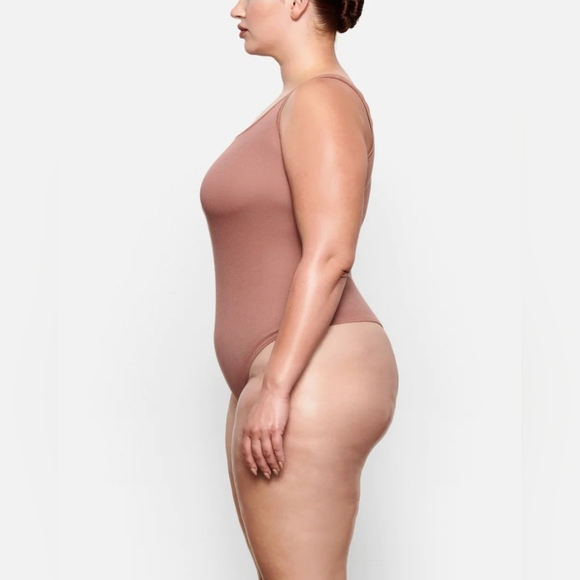 SKIMS COTTON RIB BODYSUIT/ ROSE CLAY/ NWT - Picture 5 of 16